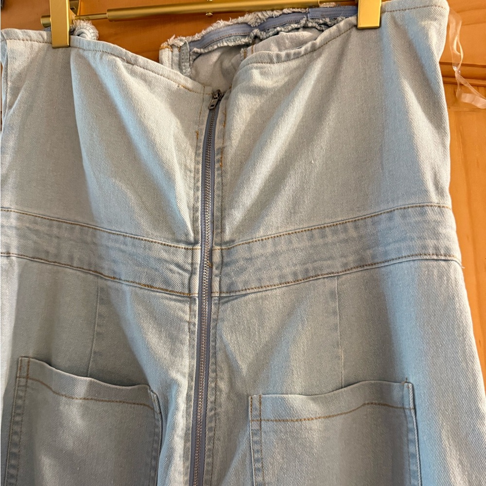 Fashion Nova strapless denim jumpsuit!NWT - Picture 6 of 7